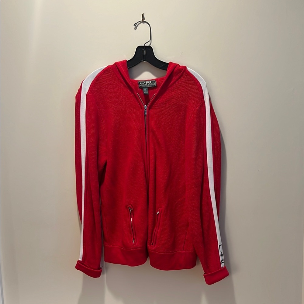 Ralph Lauren Active Red Knit Zip-Up Hoodie